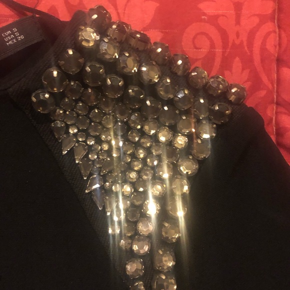 Zara black dress with Diamond shoulders - Picture 3 of 6